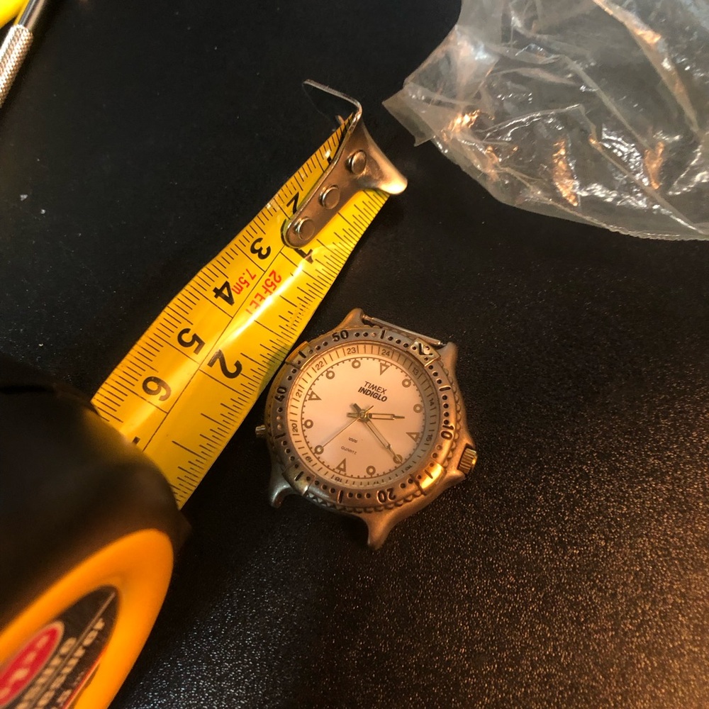 Timex Silver and Gold Watch Back